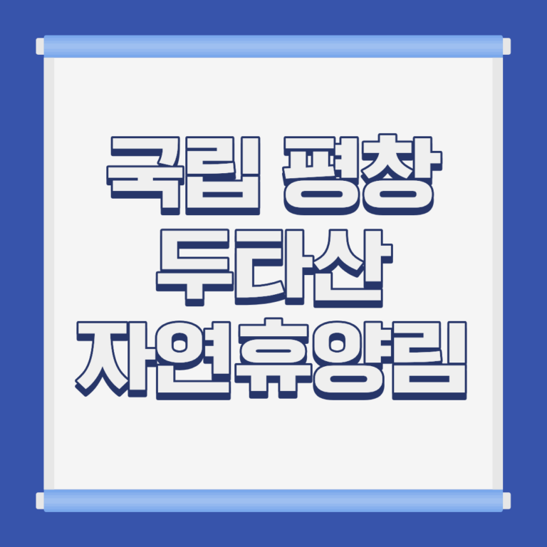 국립 평창 두타산 자연휴양림 아차골 계곡 전경 강원 평창